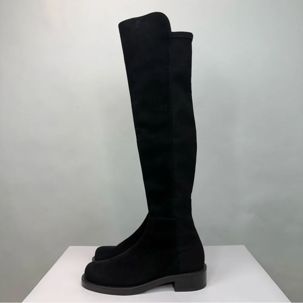 New Stuart Weitzman 5050 Bold Over The Knee Boot Black Sz 6.5